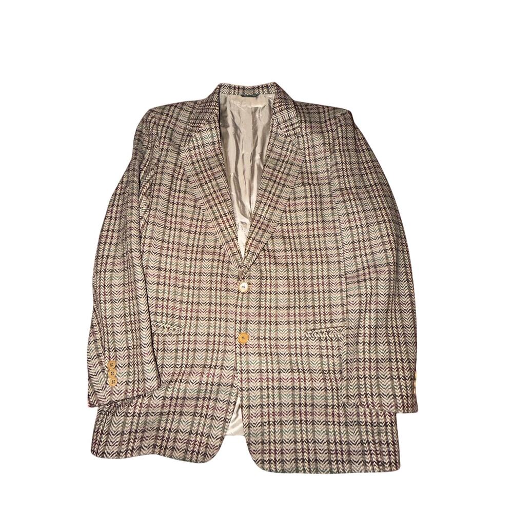 Vtg Missoni Uomo Blazer Sport Coat Men's Sz 50 Brown Multi Herringbone 100% Wool